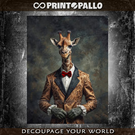 Papel De Seda Dandy victorian vestida girafa com arco