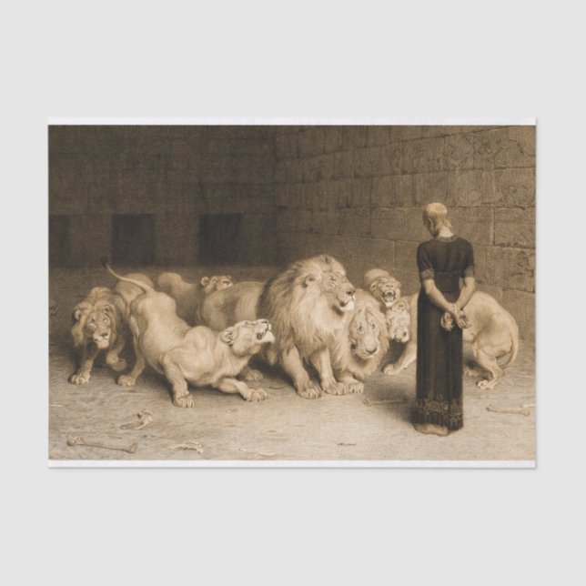 Papel De Seda Daniel no Lions Den, 1875 por Briton Riviere (Frente )