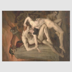 Papel De Seda Dante e Virgil no Inferno (por Bouguereau)