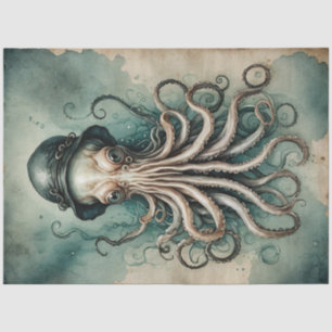 Papel De Seda Dapper Kraken Vintage - Dissociação Náutica Whimsy