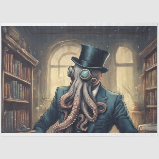 Papel De Seda Dapper Underwater Octopus Office Edition - Dissoci (Frente )