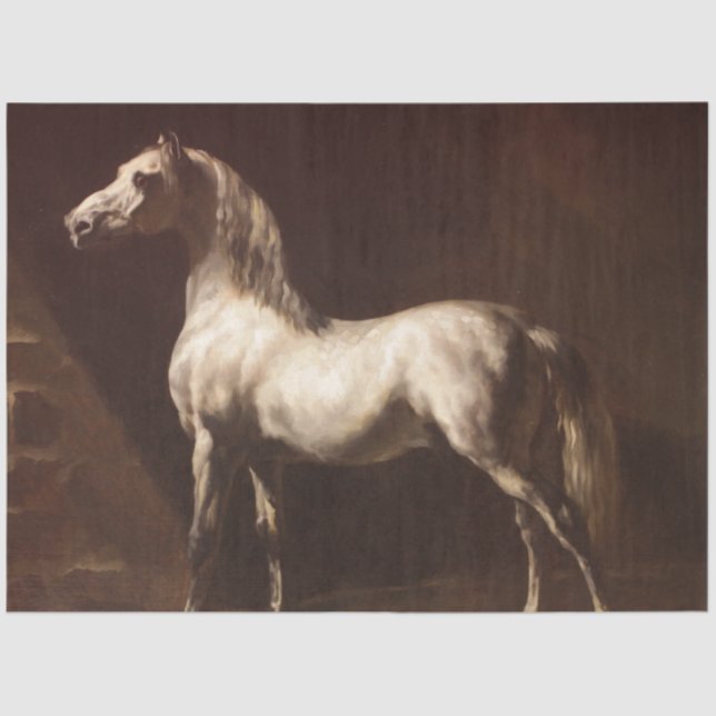 Papel De Seda Dapple Cinza Horse (por Théodore Géricault) (Frente )
