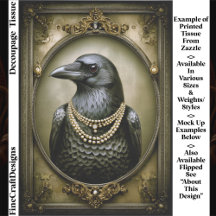 Dark Academia Regal Raven & Pearls ET1L Decoupagem