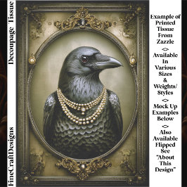 Papel De Seda Dark Academia Regal Raven & Pearls ET1R Decoupagem