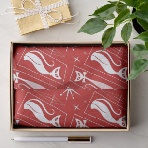 Papel De Seda Dark Cat MidCentury Moderno Natal MCM T