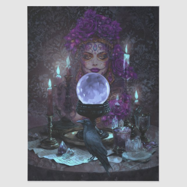 Papel De Seda Dark Elegant Romantic Gothic Tarot Reader (Frente )