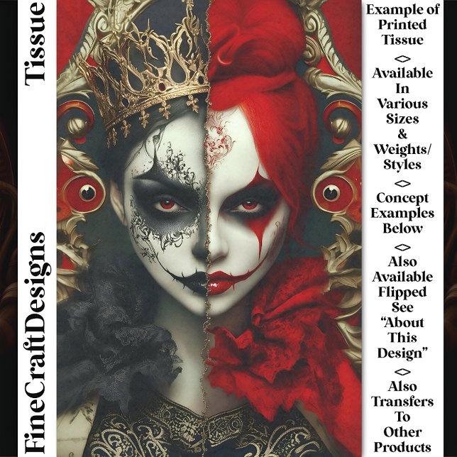 Papel De Seda Dark Fantasy Gothic Queen Art DA4L Decoupage (Criador carregado)