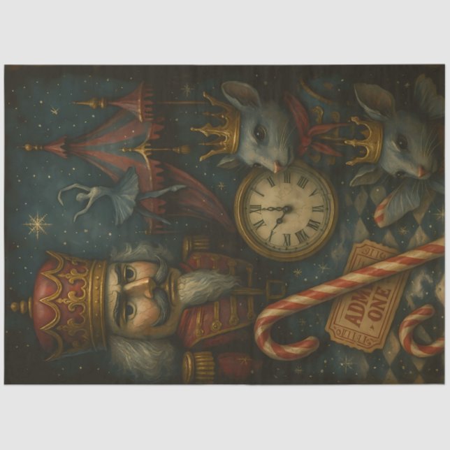 Papel De Seda Dark Nutcracker Ballet | Gothic Christmas Fantasy  (Frente )