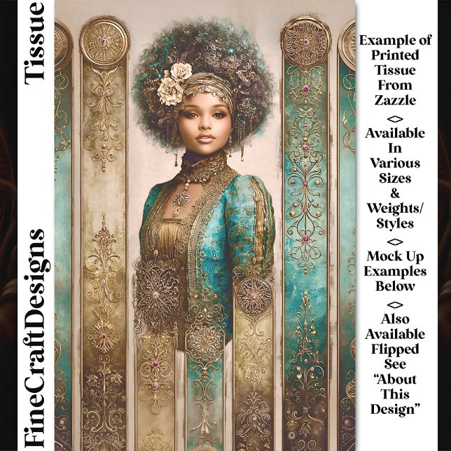 Papel De Seda Dark Skin Woman, Baroque Panels DY1L Decoupage (Criador carregado)