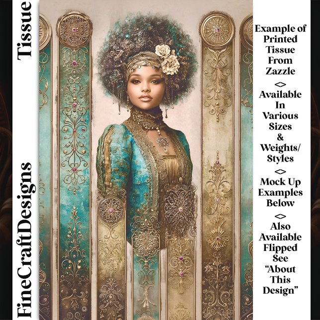 Papel De Seda Dark Skin Woman, Baroque Panels DY1R Decoupage (Criador carregado)