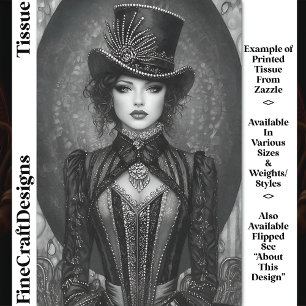 Papel De Seda Dark Steampunk Lady Ringmaster DN7LF Decoupagem