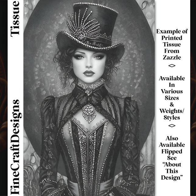 Papel De Seda Dark Steampunk Lady Ringmaster DN7LF Decoupagem (Criador carregado)