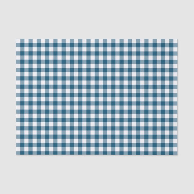 Papel De Seda Dark Teal Gingham (Frente )