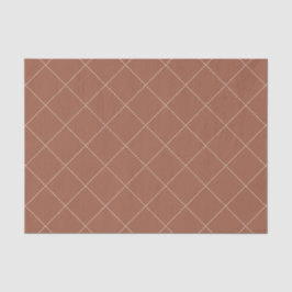 Papel De Seda Dashed Diamond Grid Geometric Deep Rust
