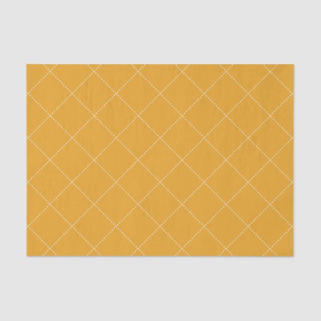 Papel De Seda Dashed Diamond Grid Geometric Goldenrod (Frente )