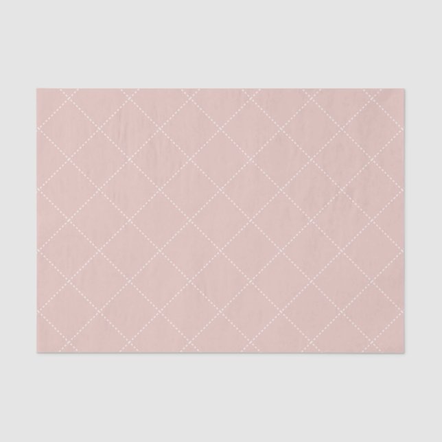 Papel De Seda Dashed Diamond Grid Geometric Pale Blush Pink (Frente )