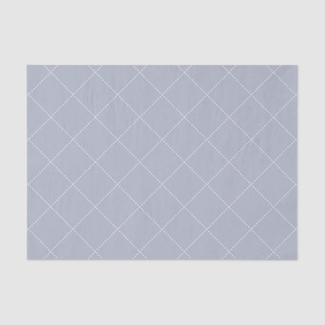 Papel De Seda Dashed Diamond Grid Geometric Pale Slate (Frente )