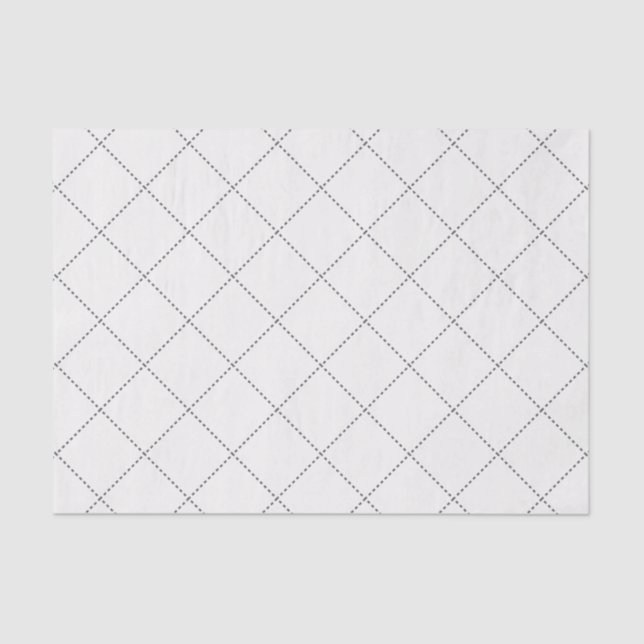 Papel De Seda Dashed Diamond Grid Geometric Soft White (Frente )