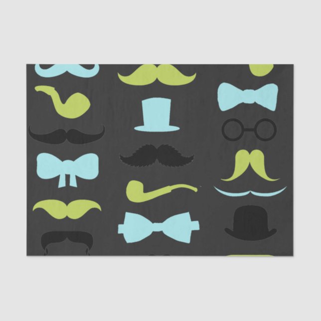 Papel De Seda Dashing Little Man Mustache Party (Frente )