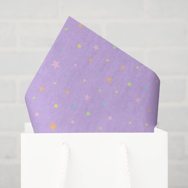 Papel de Seda de Aniversário Confete Roxo Pastel (Sacola de presentes)