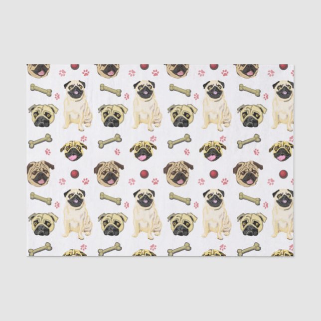 Papel de seda de arte de Pug (Frente )