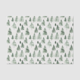 Papel de seda de árvore de pinho aquarela Floresta