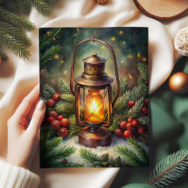 Papel de seda de azevinho de lanterna de Natal tra