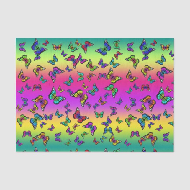 Papel de Seda de Borboleta Colorido (Frente )