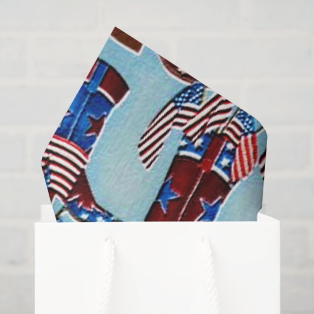 Papel de seda de botas de cowboy patriótico (Sacola de presentes)