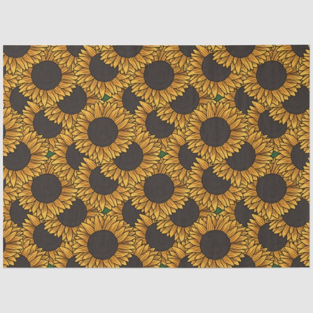 Papel de Seda de Campo de Girassóis Grandes (Frente )