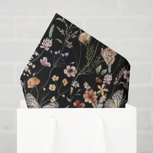 Papel de seda de casamento Boho Wildflower para em (Sacola de presentes)