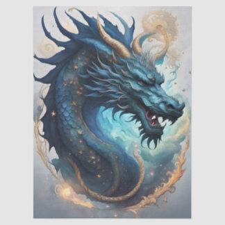papel de seda de dragão nas nuvens
