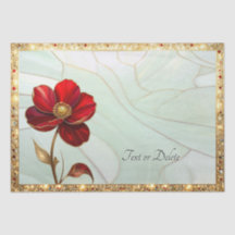 Papel de seda de flor vermelha de vitral