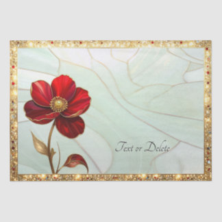 Papel de seda de flor vermelha de vitral