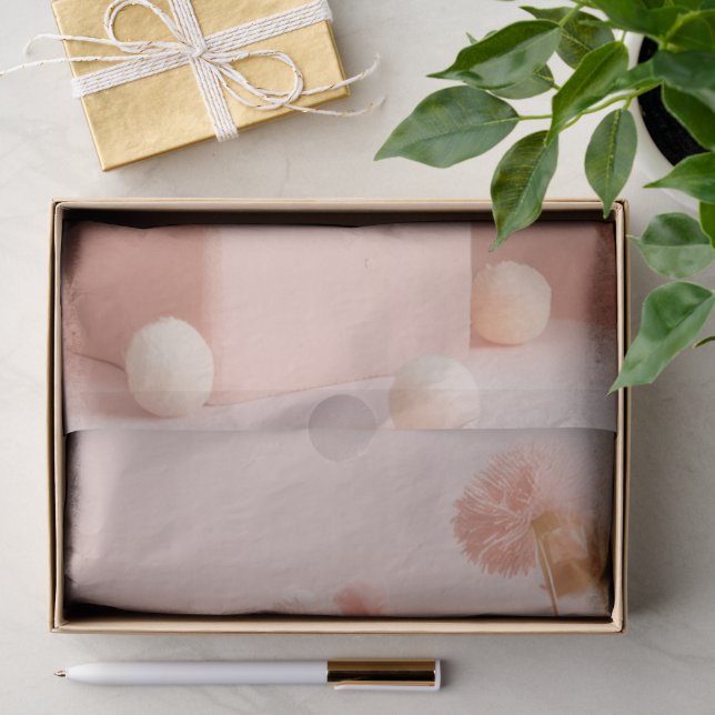 Papel de seda de flores rosa encarnado  (Presente)