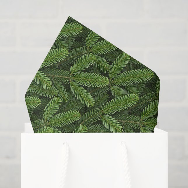 Papel de Seda de Galhos de Abeto Sempre-Verde, Dec (Sacola de presentes)