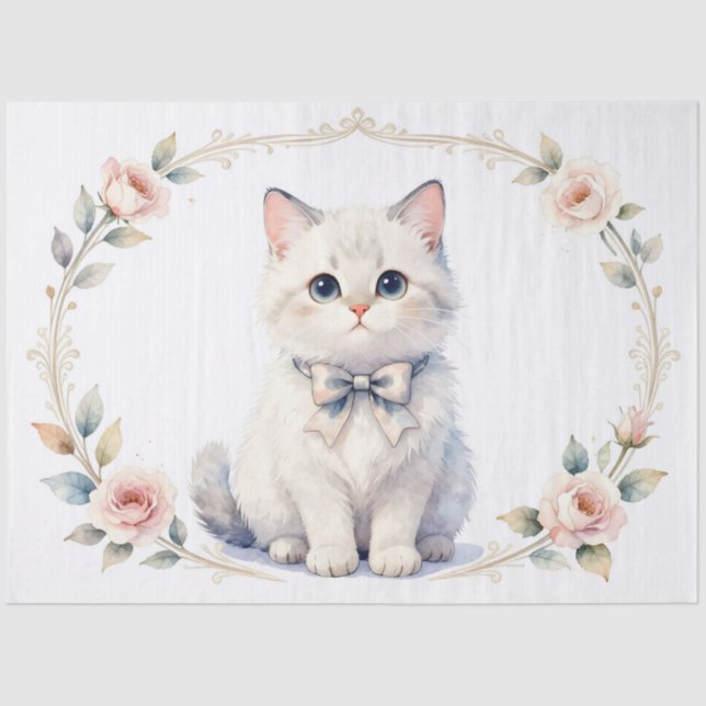 papel de seda de gatinho fofo (Frente )
