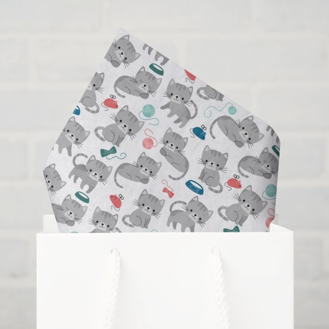 Papel de Seda de Gato, Decoupage de Gatinho Kitty (Sacola de presentes)