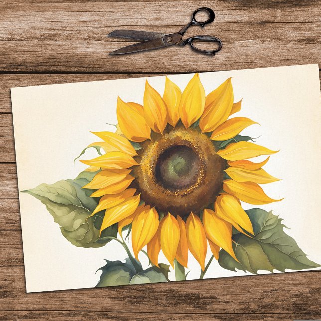 Papel de seda de girassol grande para decoupage (🌻 Craft with Radiance: Sunflower Decoupage Tissue Paper! 🎨)
