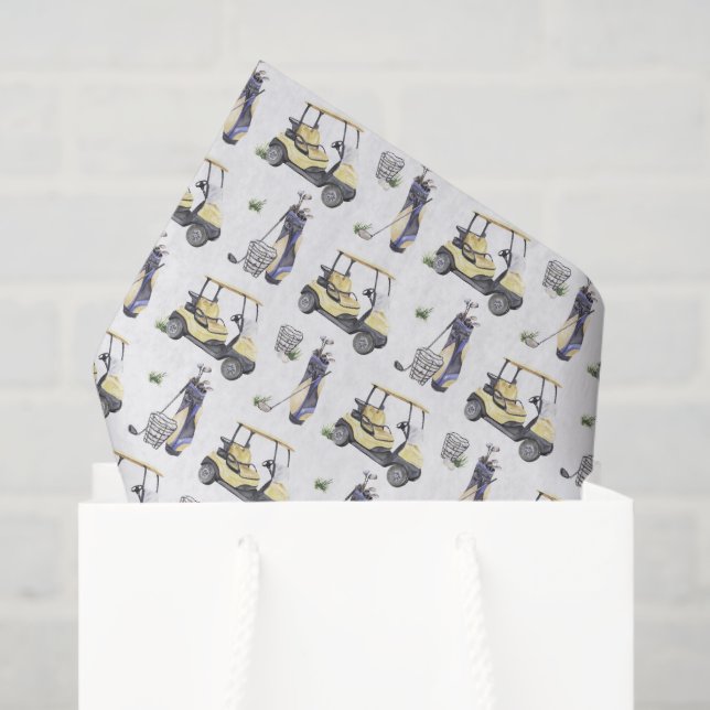 Papel de Seda de Golfe, Decoupage de Golfista (Sacola de presentes)