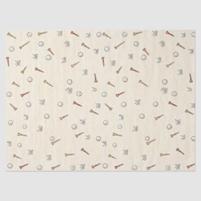 Papel de seda de golfe desenhado (Frente )