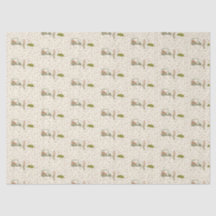 Papel de seda de golfe desenhado à mão