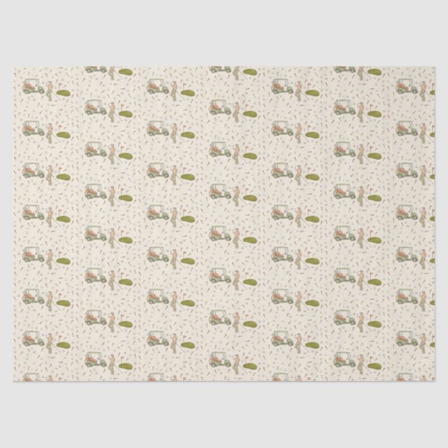 Papel de seda de golfe desenhado à mão (Frente )