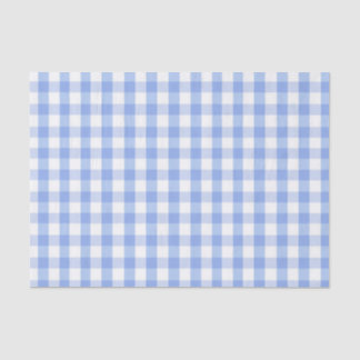 Papel de Seda de Jardim Xadrez Azul Claro