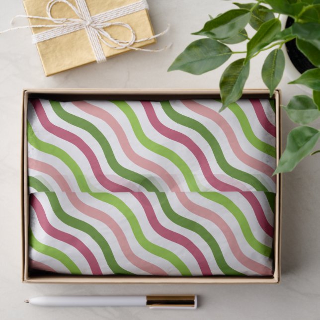 Papel de Seda de Listra Simples Onda Tropical (Presente)