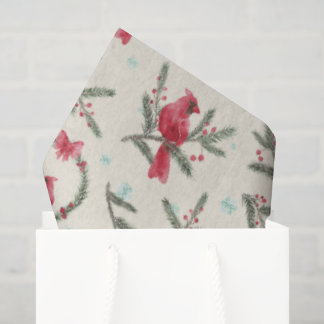 Papel de seda de Natal com cartão de aquarela e pi