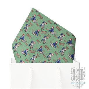 Papel de Seda de Natal de Jiu Jitsu em Verde