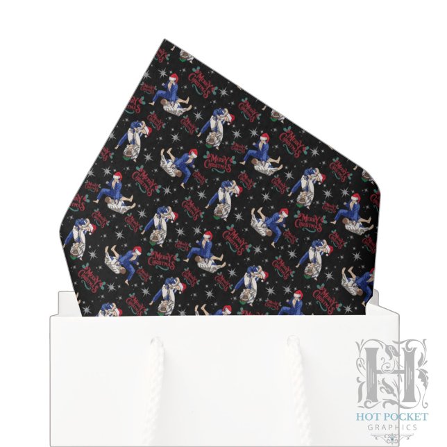 Papel de Seda de Natal de Jiu Jitsu Preto (Criador carregado)