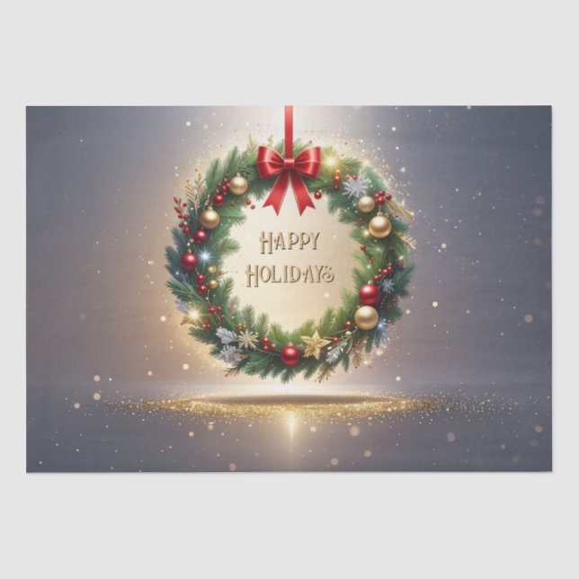 Papel de Seda de Natal Festivo para Coroa de Natal (Frente )