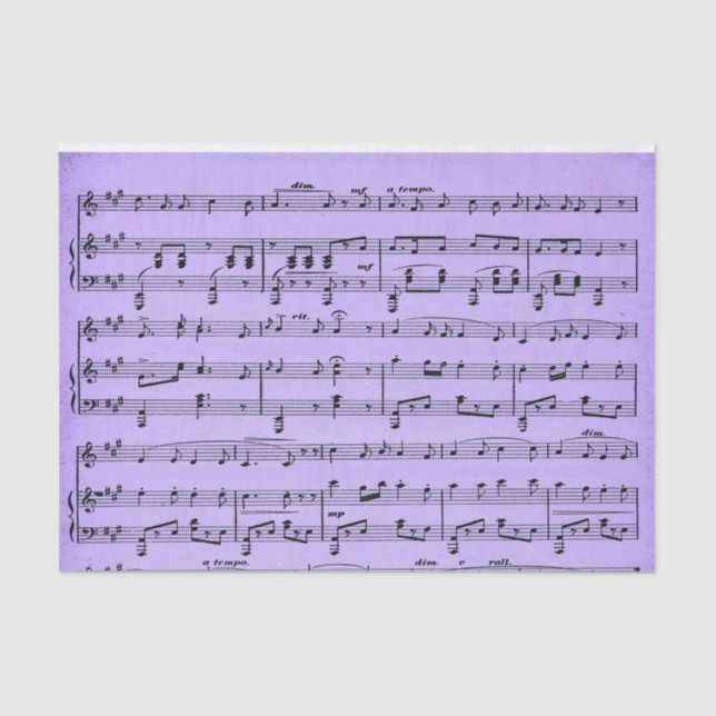Papel de seda de partitura púrpura (Frente )